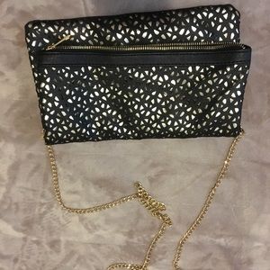 Black and Gold Evening Shoulder Bag